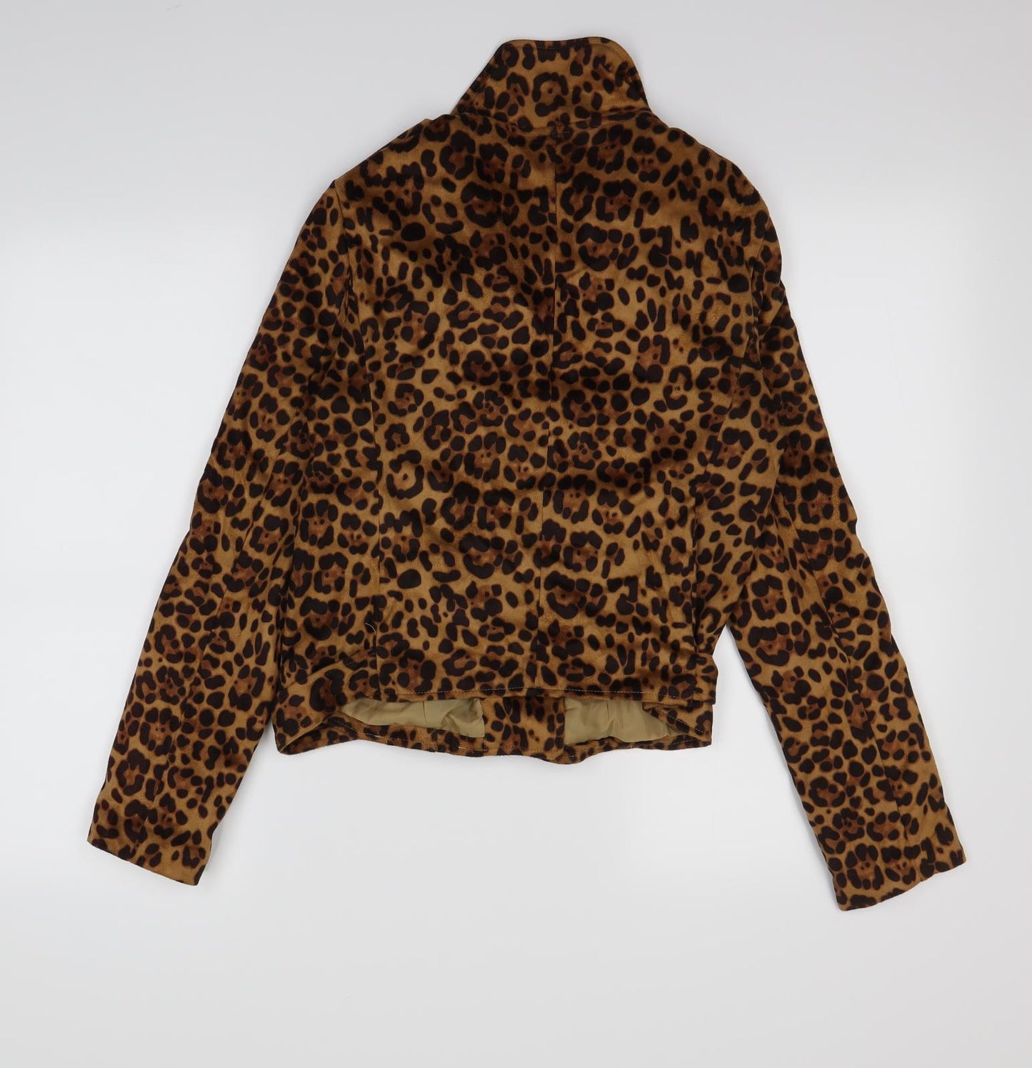 Preworn Womens Brown Animal Print  Jacket  Size M