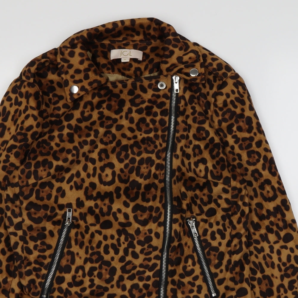 Preworn Womens Brown Animal Print  Jacket  Size M