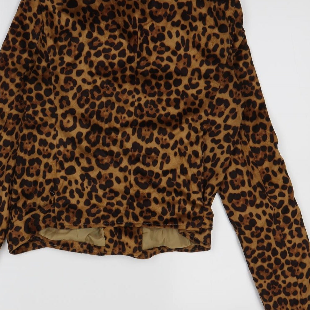 Preworn Womens Brown Animal Print  Jacket  Size M