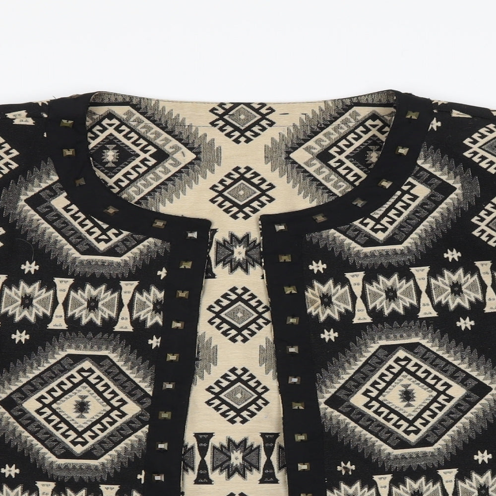 Peacocks Womens Black Geometric  Jacket  Size 18