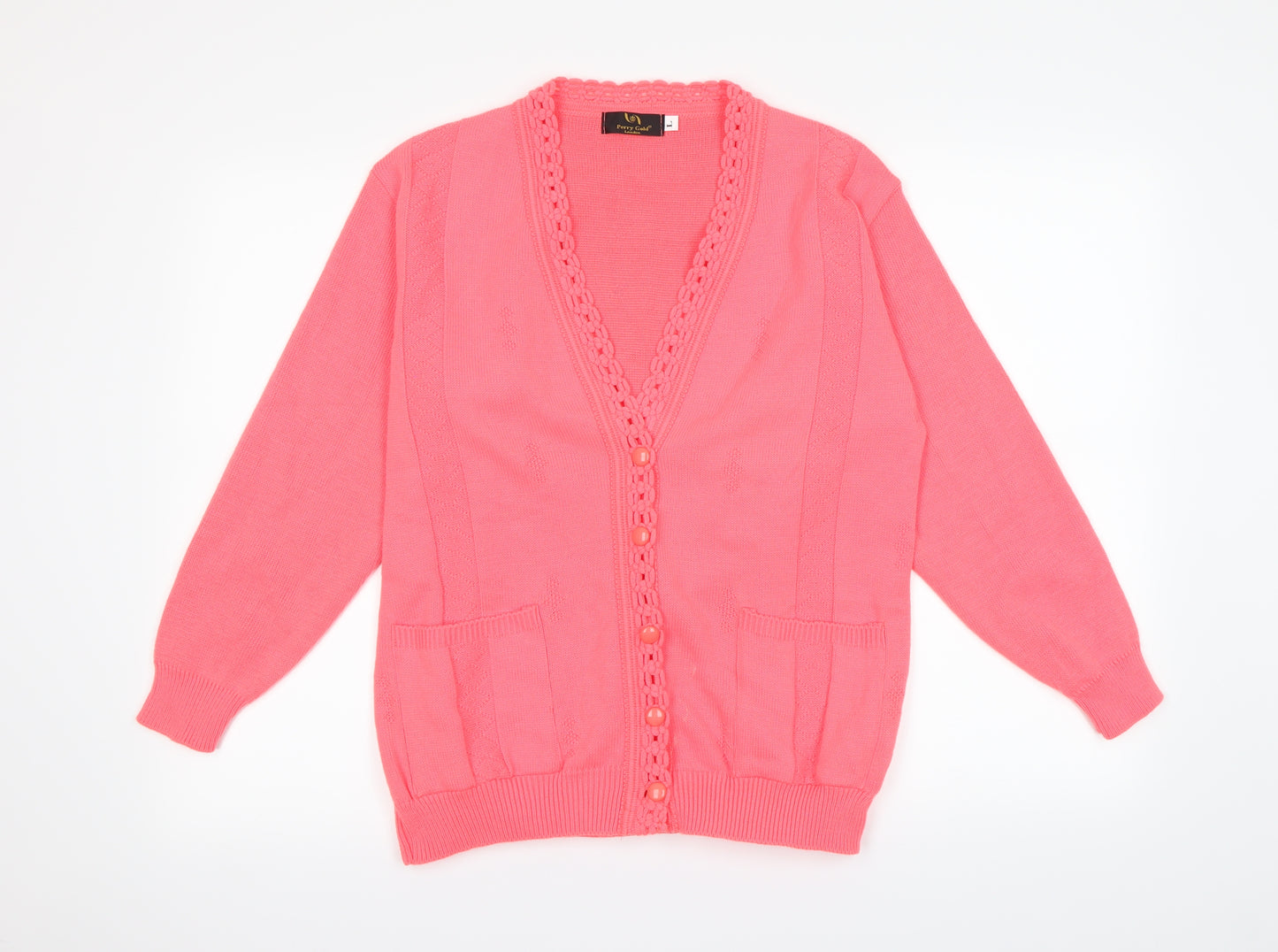 Perry Gold Womens Pink   Cardigan Jumper Size L