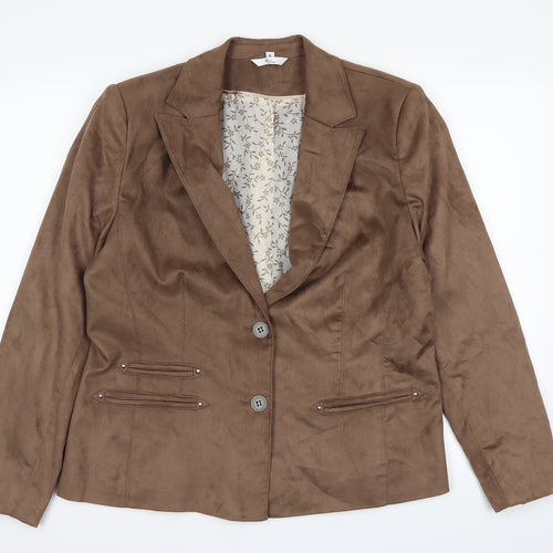 Klass Womens Beige   Jacket Coat Size 18  - Shoulder Pads