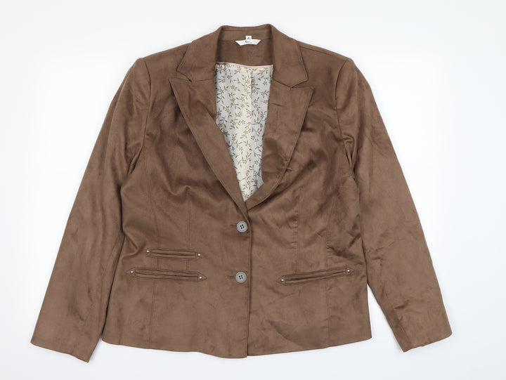 Klass Womens Beige Jacket Coat Size 18 - Shoulder Pads