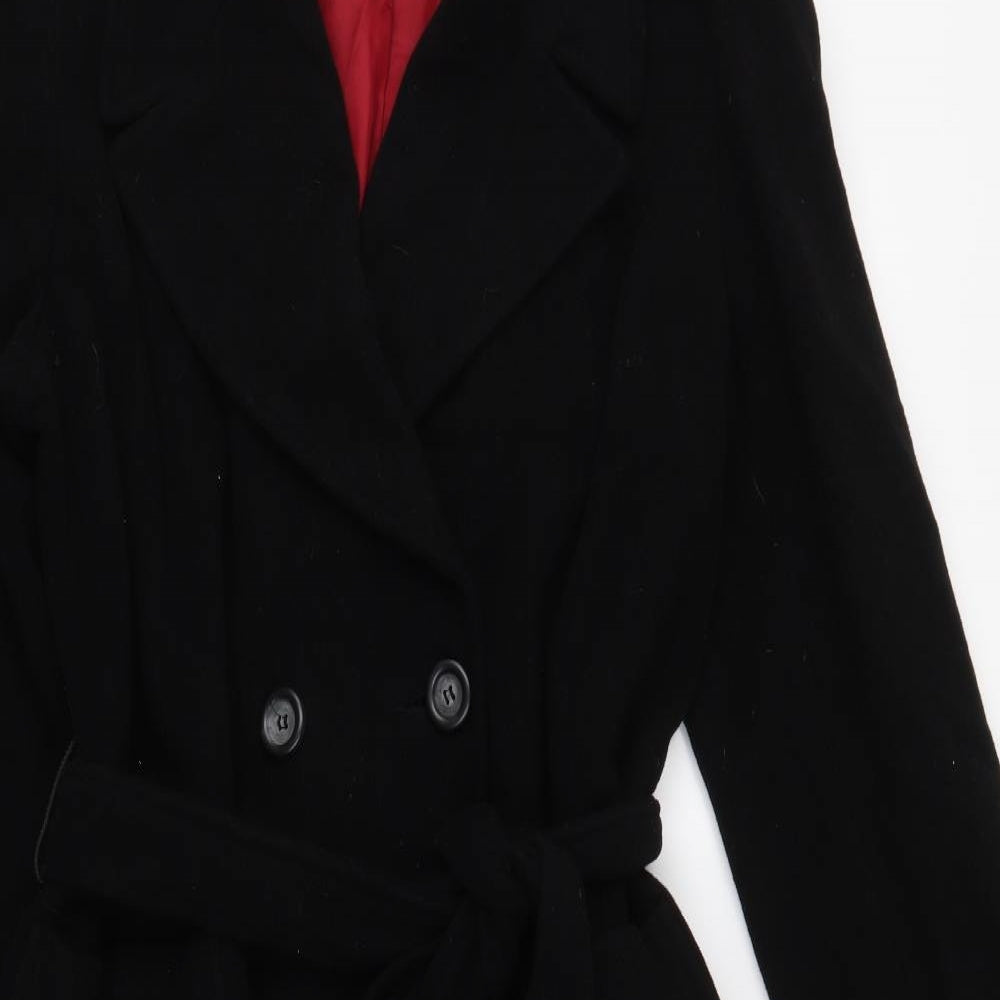 Dorothy Perkins Womens Black   Overcoat Coat Size 14