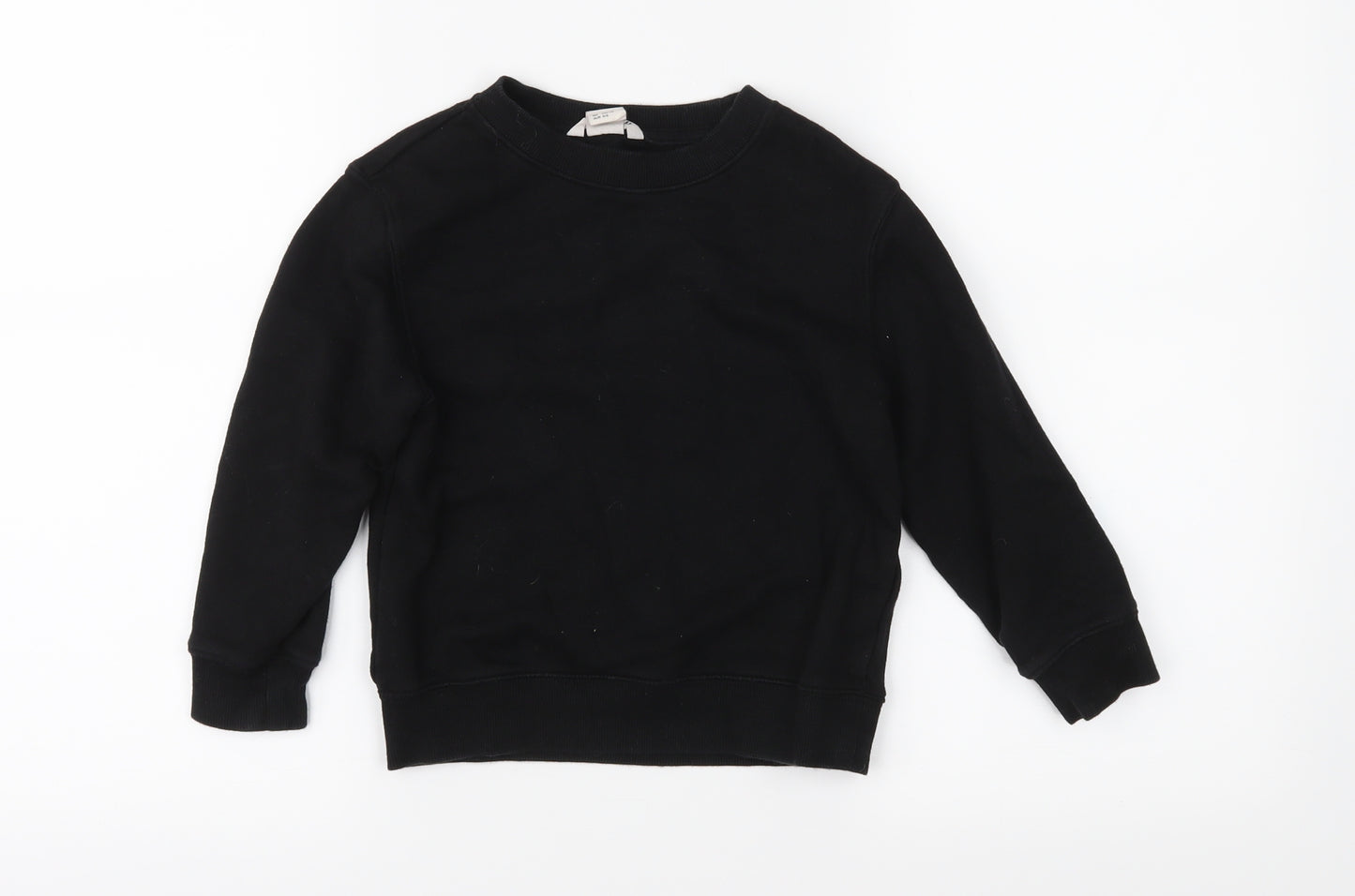 H&M Boys Black  Jersey Pullover Sweatshirt Size 5-6 Years