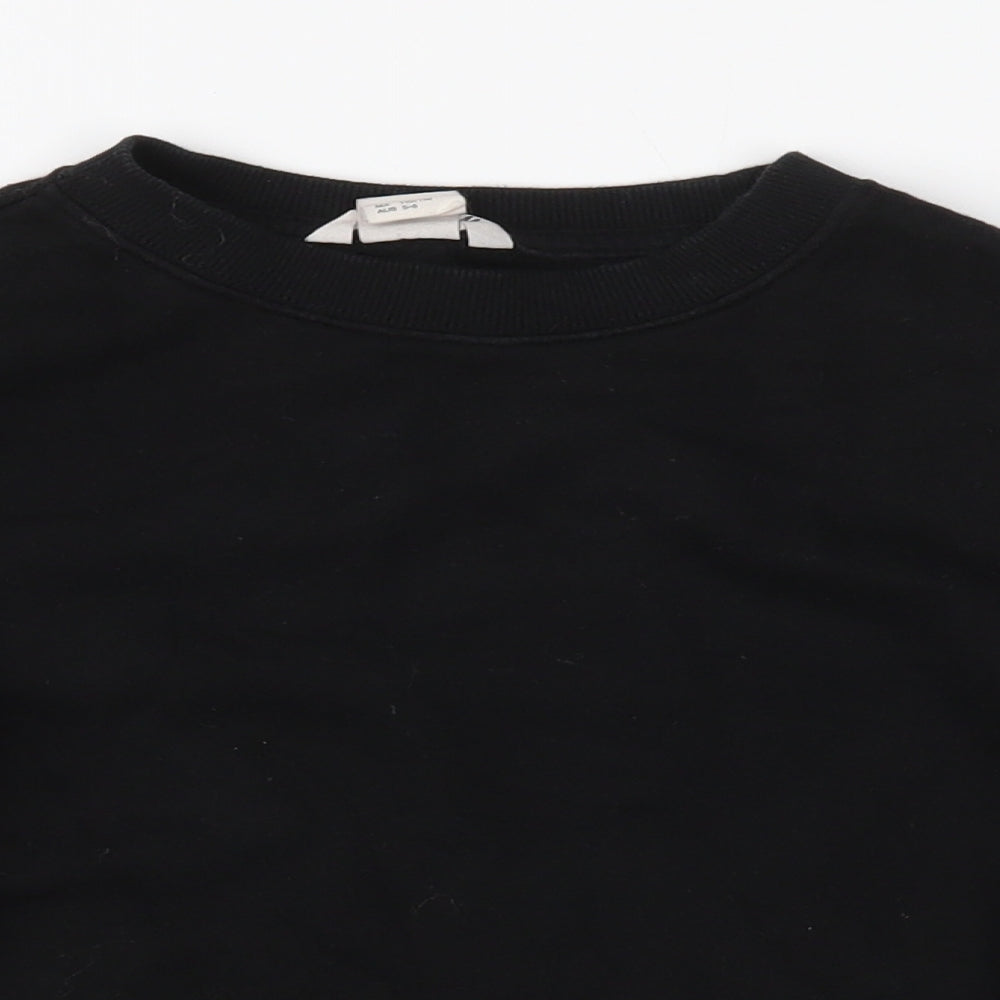 H&M Boys Black  Jersey Pullover Sweatshirt Size 5-6 Years