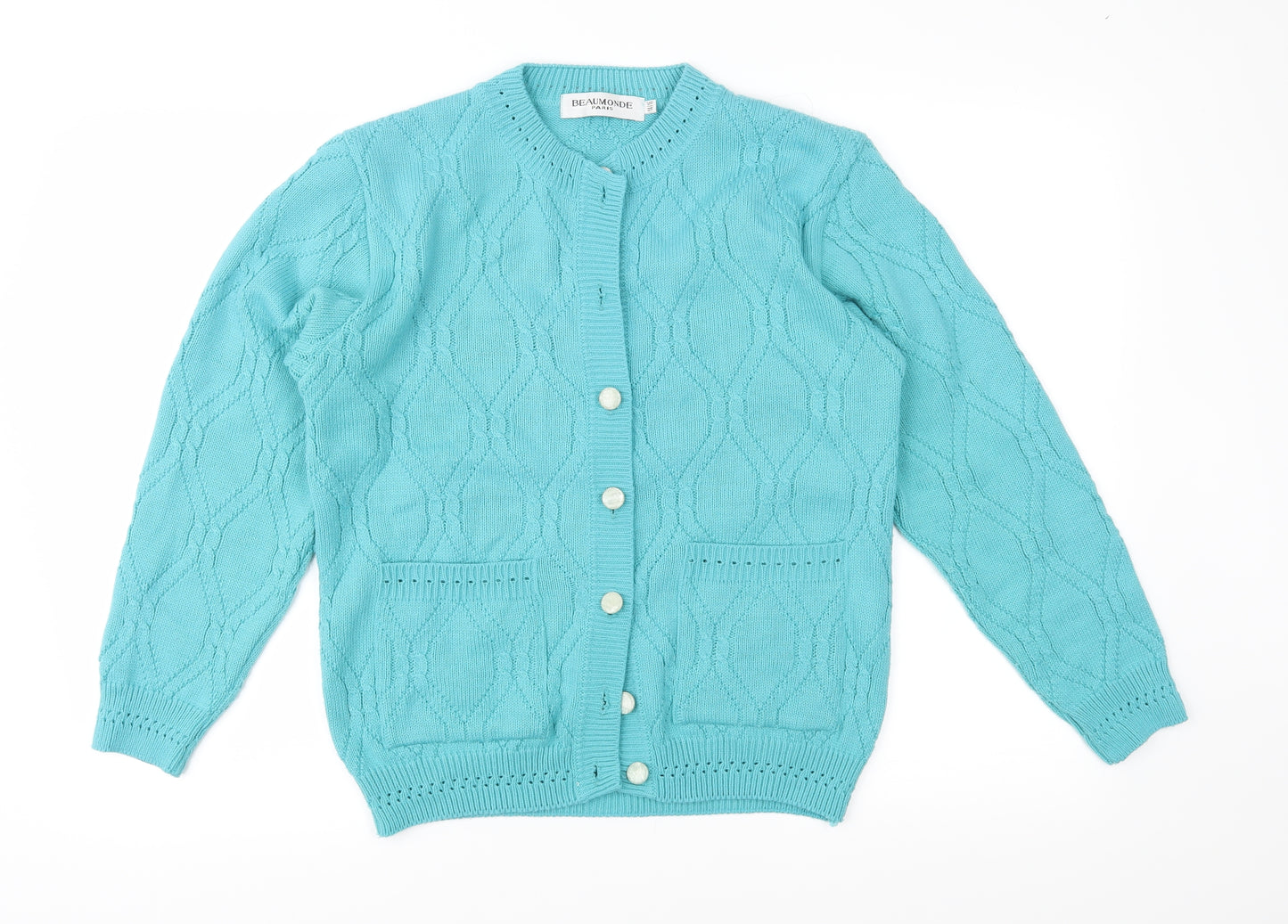 Beaumonde Womens Green  Knit Cardigan Jumper Size 14
