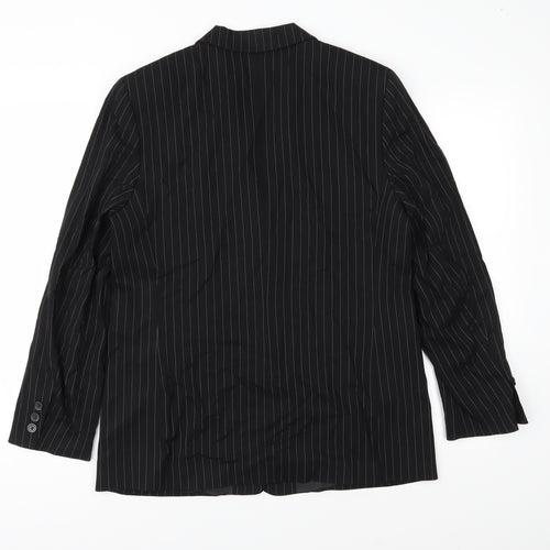 Marks and Spencer Womens Black Striped  Jacket Suit Jacket Size 14