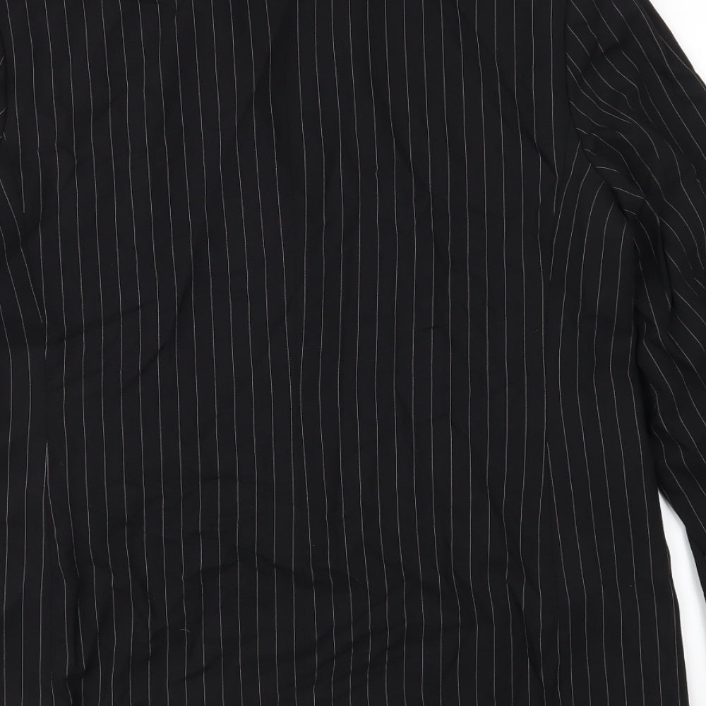 Marks and Spencer Womens Black Striped  Jacket Suit Jacket Size 14