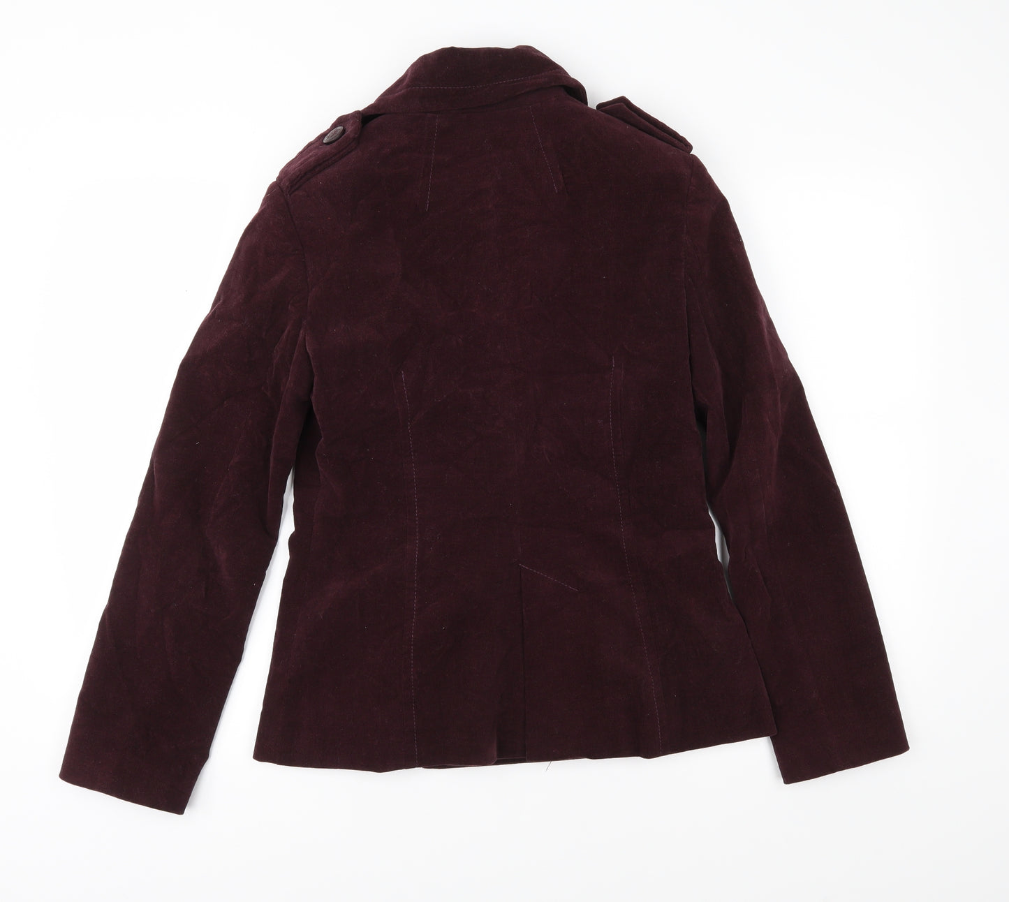 Yen Womens Purple  Velvet Military Jacket Jacket Size M