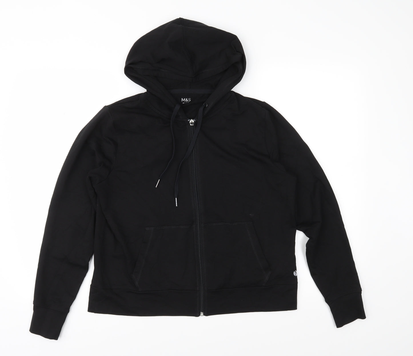 Marks and Spencer Womens Black   Full Zip Hoodie Size 14