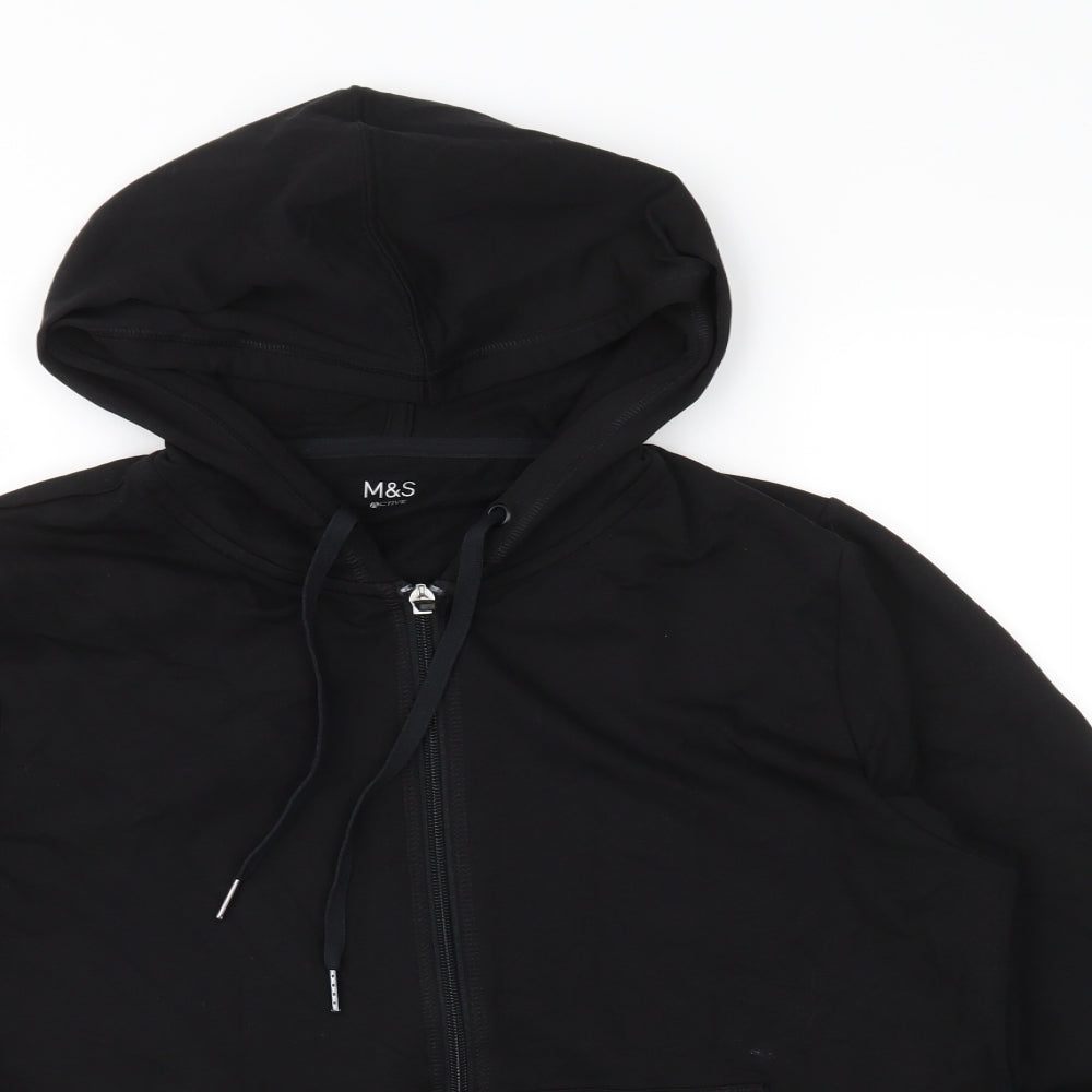 Marks and Spencer Womens Black   Full Zip Hoodie Size 14
