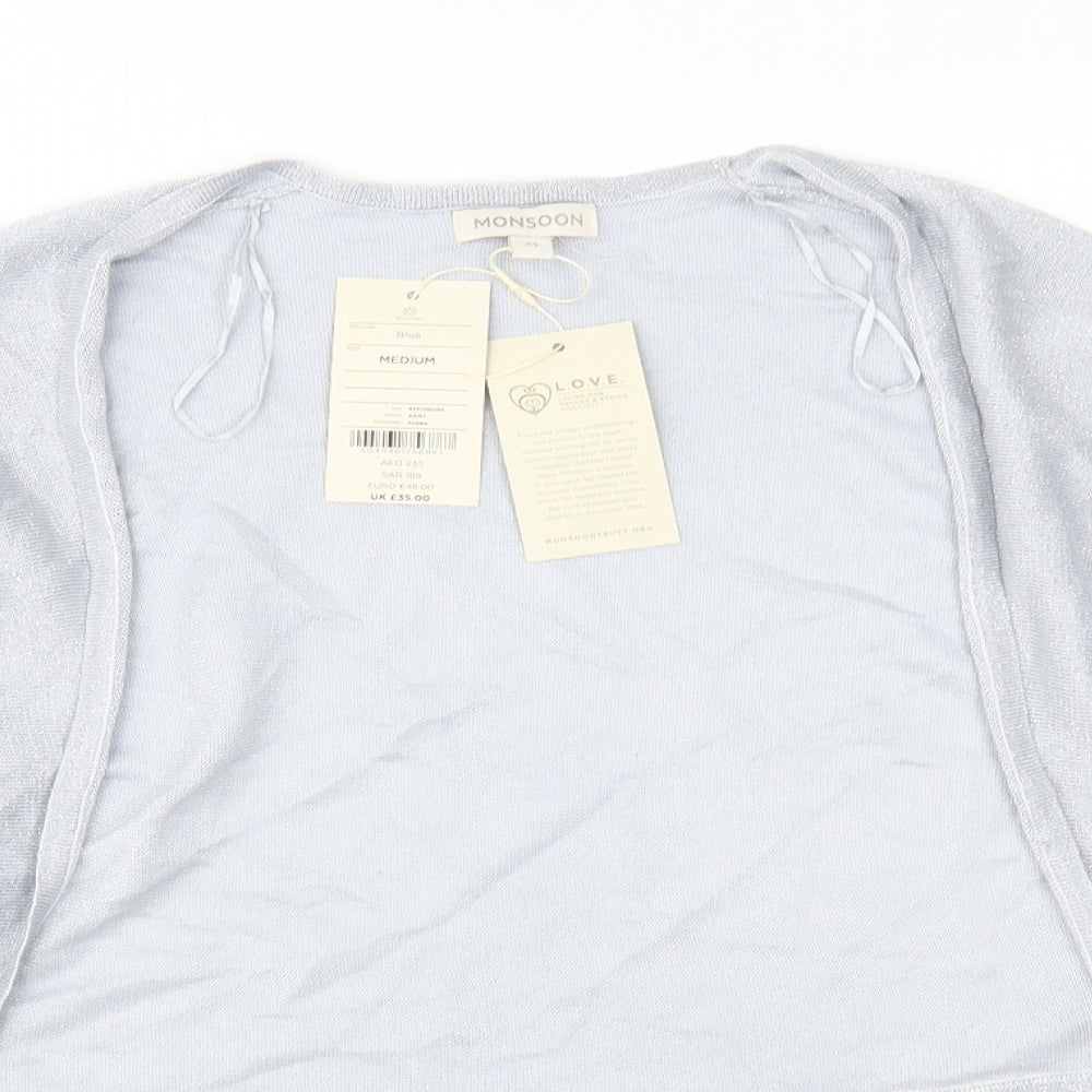 Monsoon Womens Blue  Knit Shrug Jumper Size M