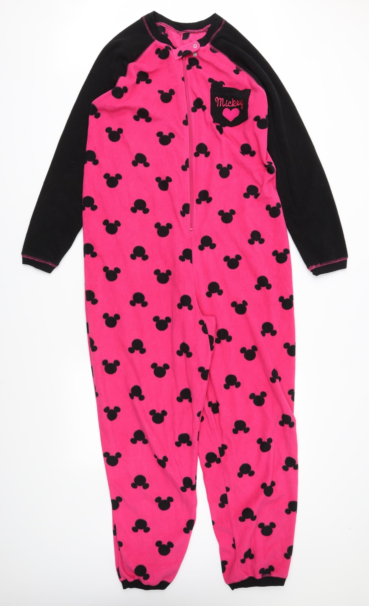 George Womens Pink Animal Print Fleece  One Piece Size M  - Mickey Mouse