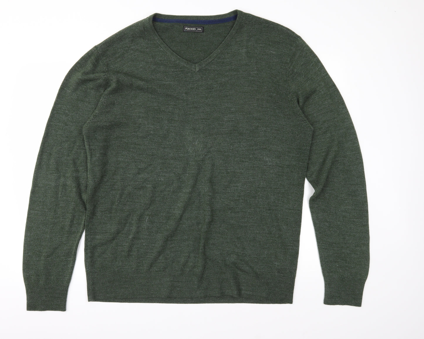 Peacocks Mens Green  Knit Pullover Jumper Size 2XL