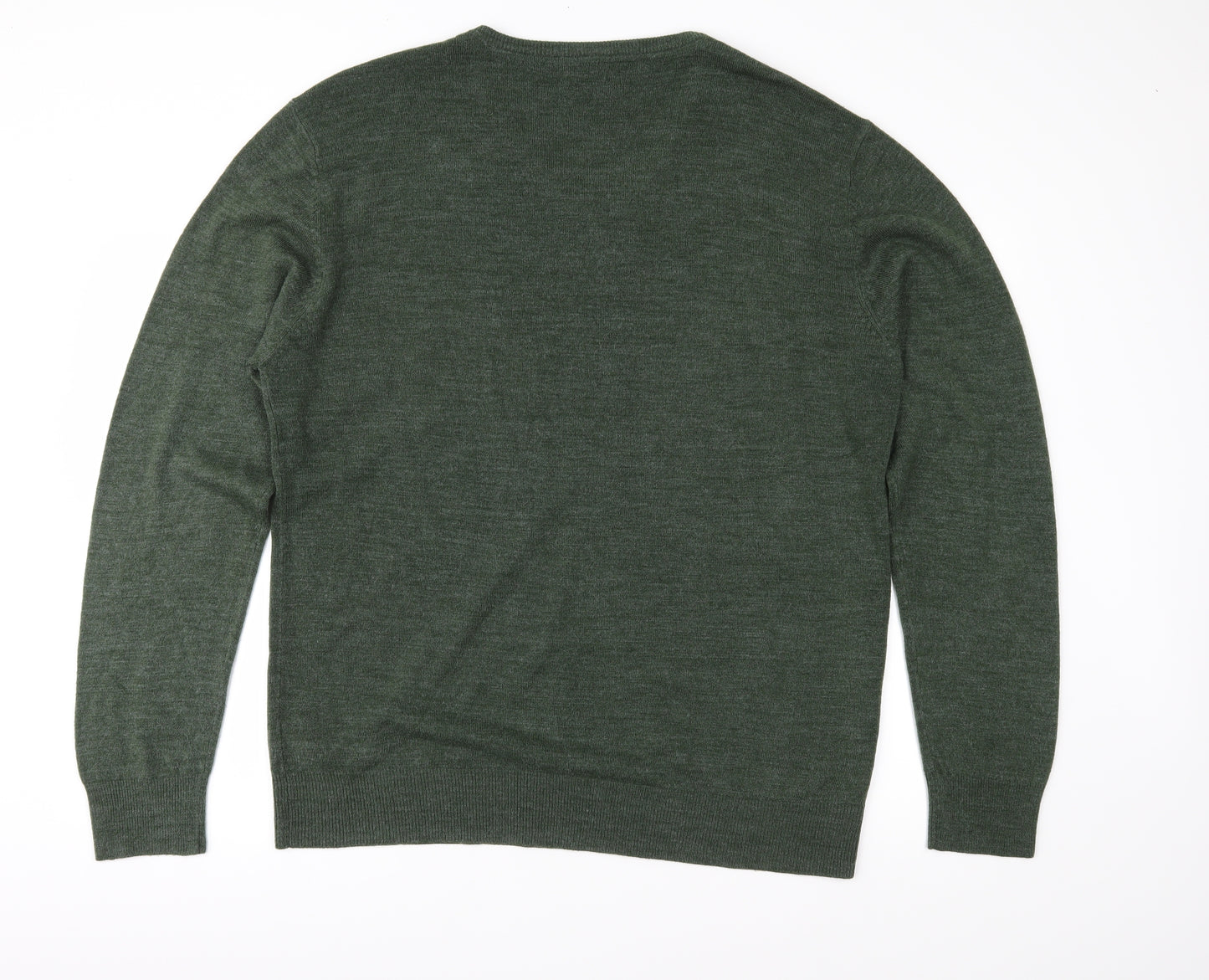 Peacocks Mens Green  Knit Pullover Jumper Size 2XL