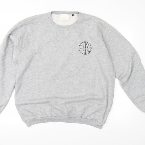 Sparks & Daughters Womens Grey  Jersey Pullover Sweatshirt Size XL