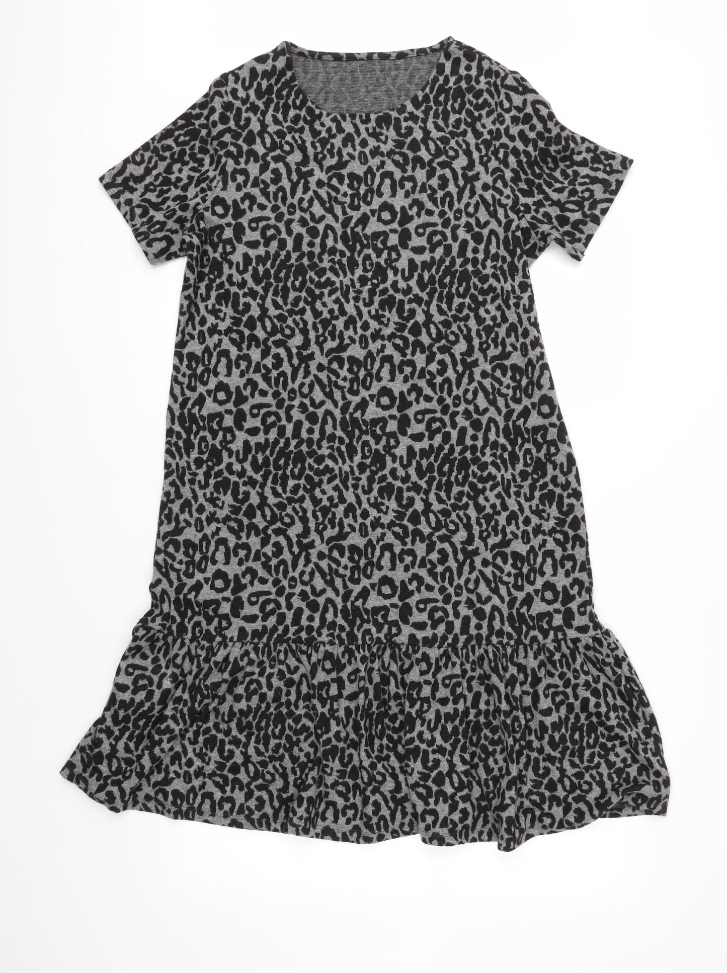 TU Womens Grey Animal Print Jersey Shift  Size 12