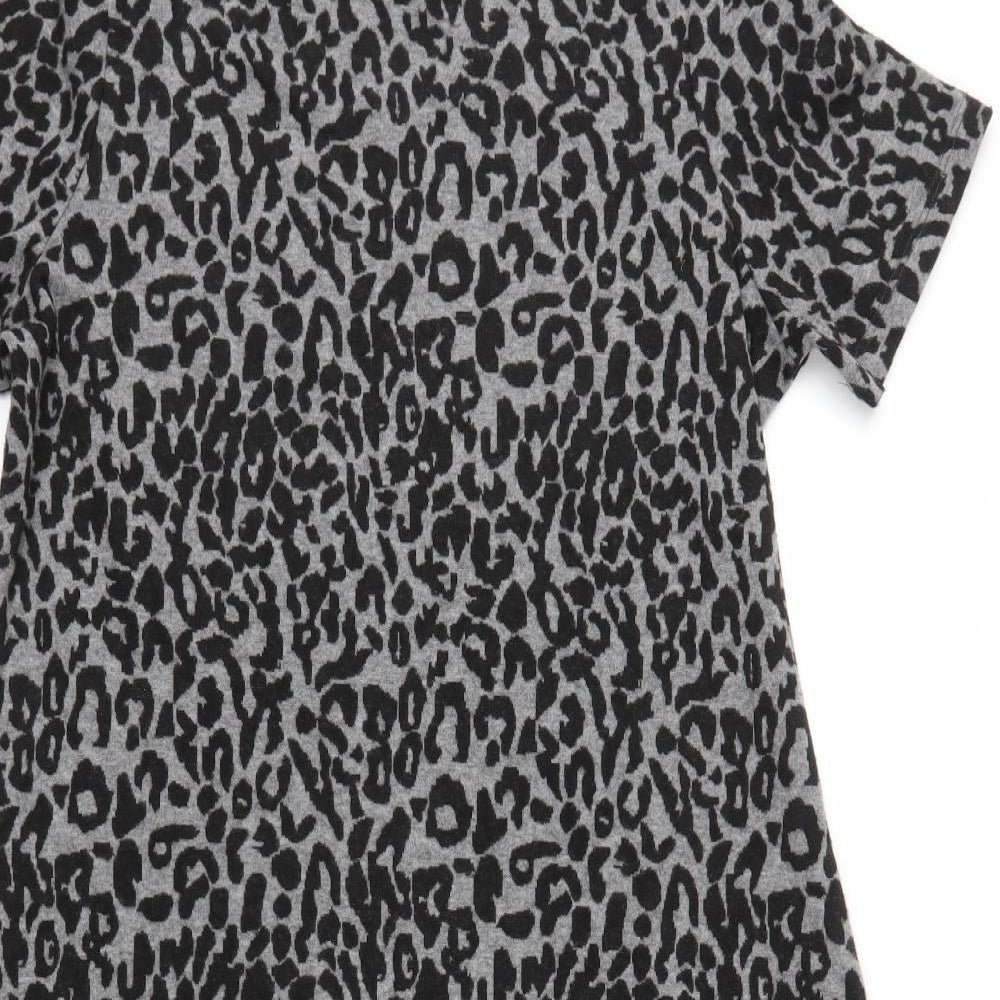 TU Womens Grey Animal Print Jersey Shift  Size 12