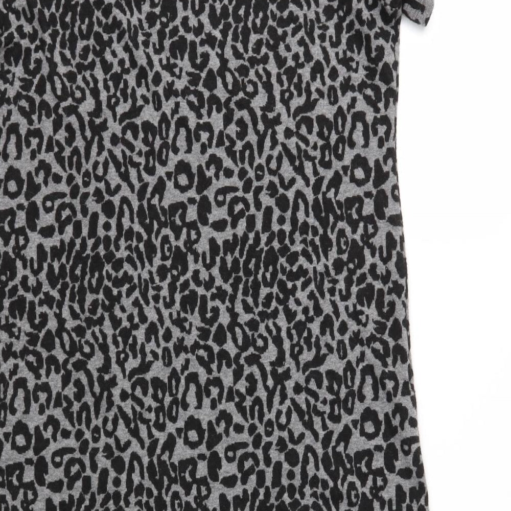 TU Womens Grey Animal Print Jersey Shift  Size 12