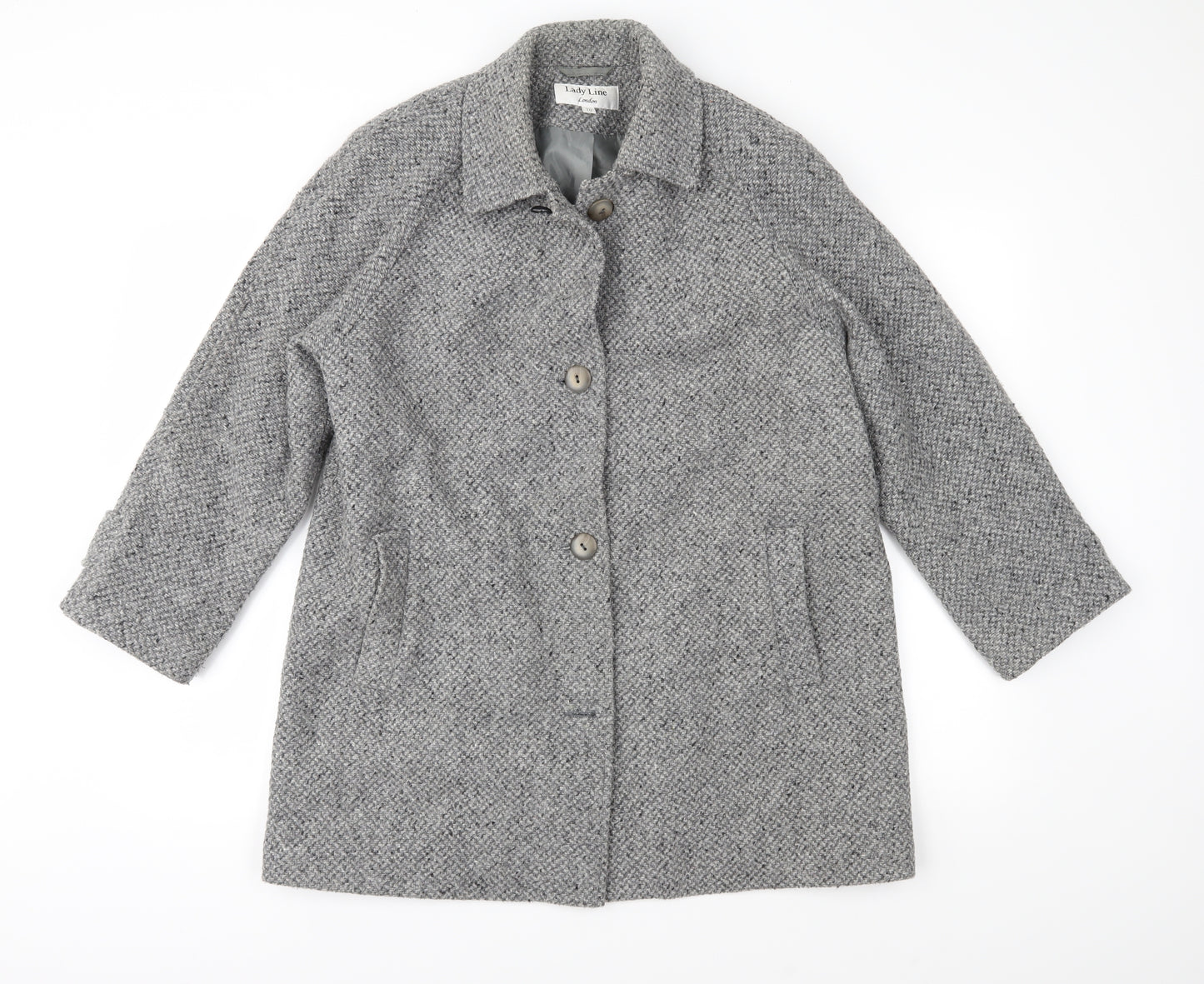 Lady Line Womens Grey   Overcoat Coat Size 10