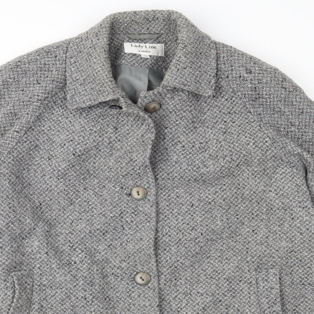 Lady Line Womens Grey   Overcoat Coat Size 10
