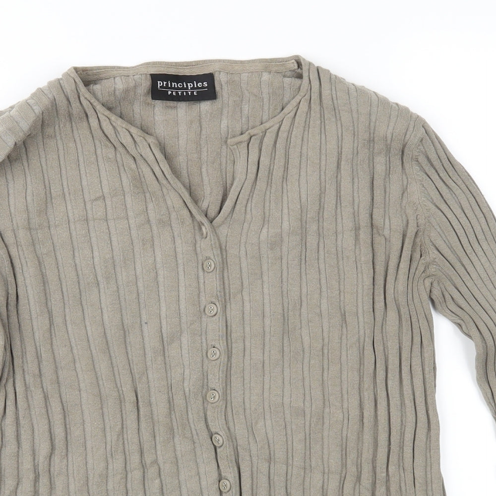 Principles Womens Brown  Knit Cardigan Jumper Size 16