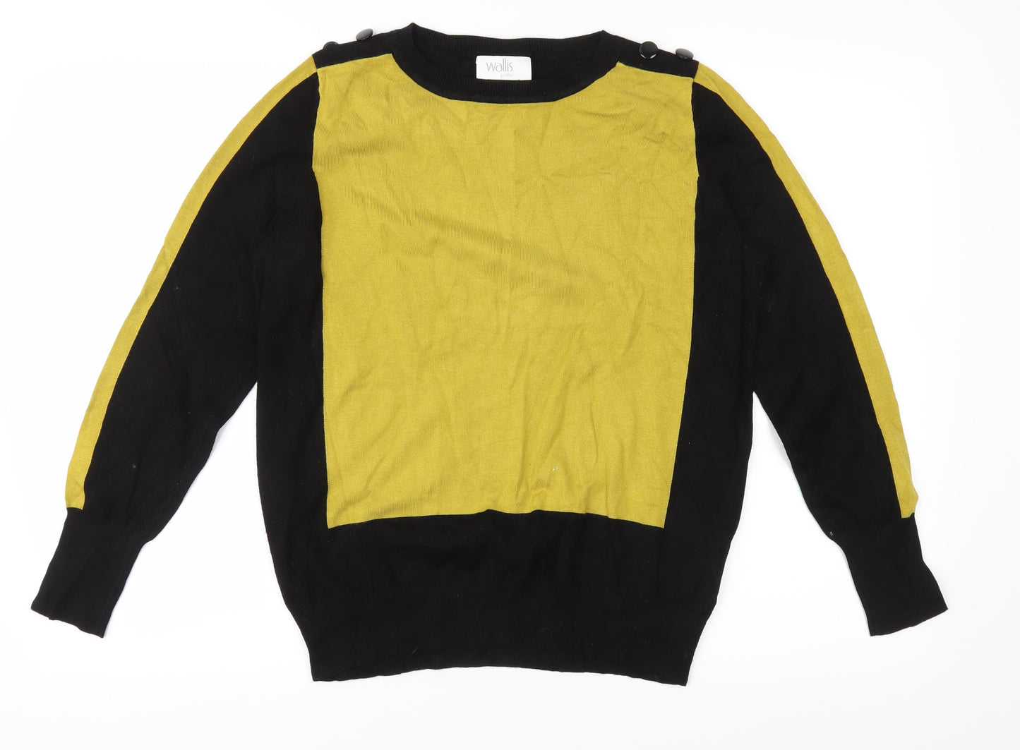 Wallis Womens Black  Knit Pullover Jumper Size 14