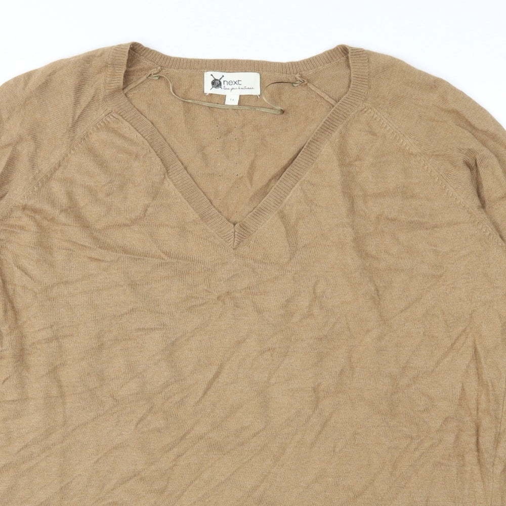 NEXT Womens Brown  Knit Pullover Jumper Size 14