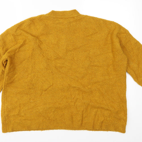 Peacocks Womens Yellow  Knit Pullover Jumper Size S