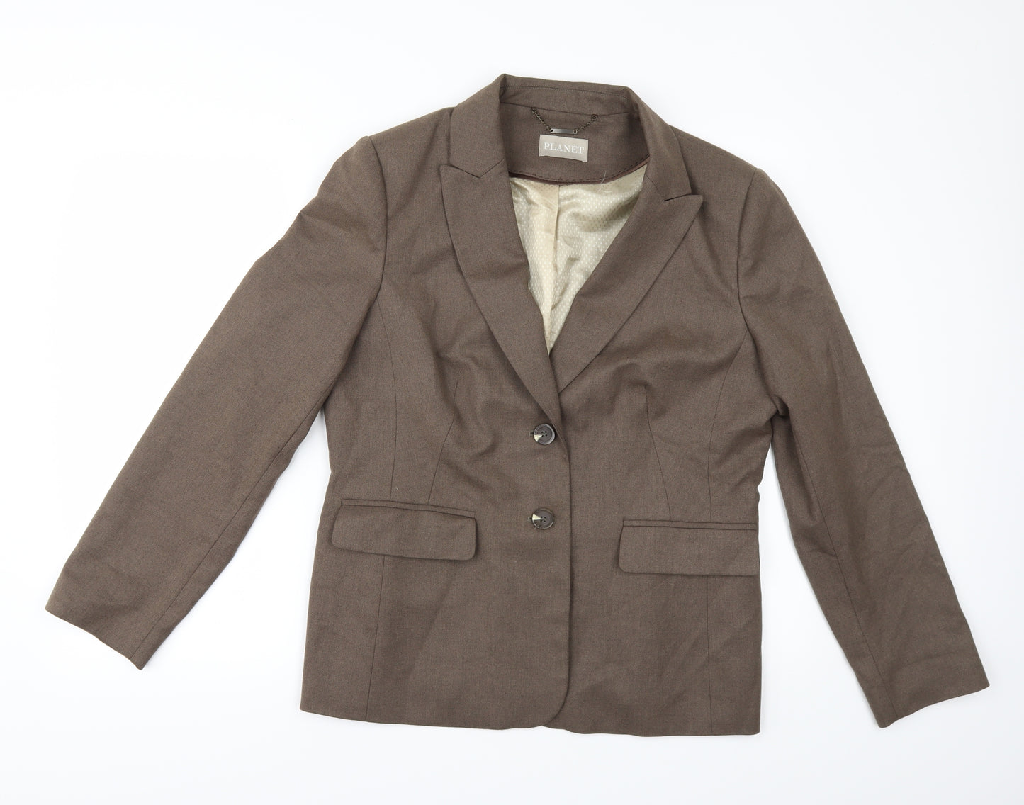 PLANET Womens Brown   Jacket Suit Jacket Size 14