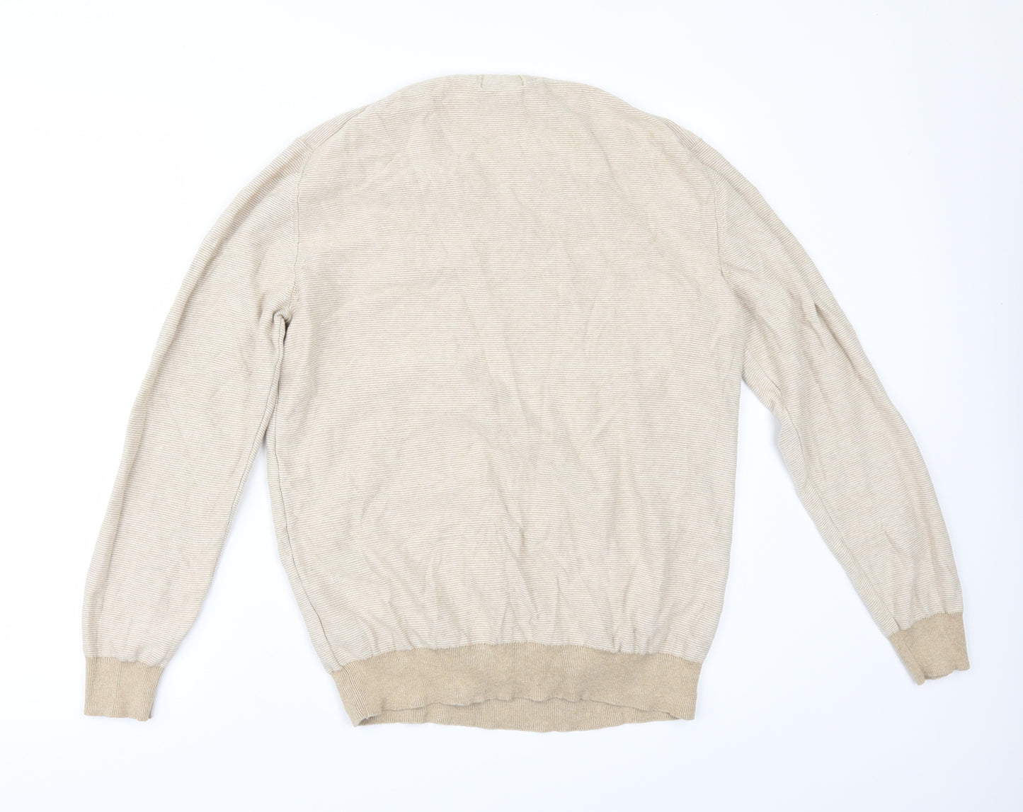 Primark Mens Beige Striped  Pullover Jumper Size M