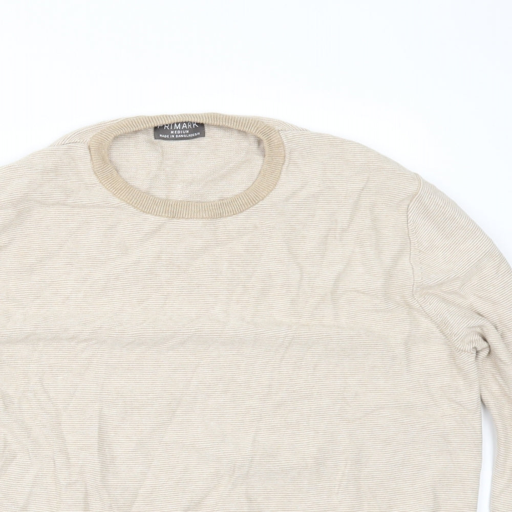 Primark Mens Beige Striped  Pullover Jumper Size M