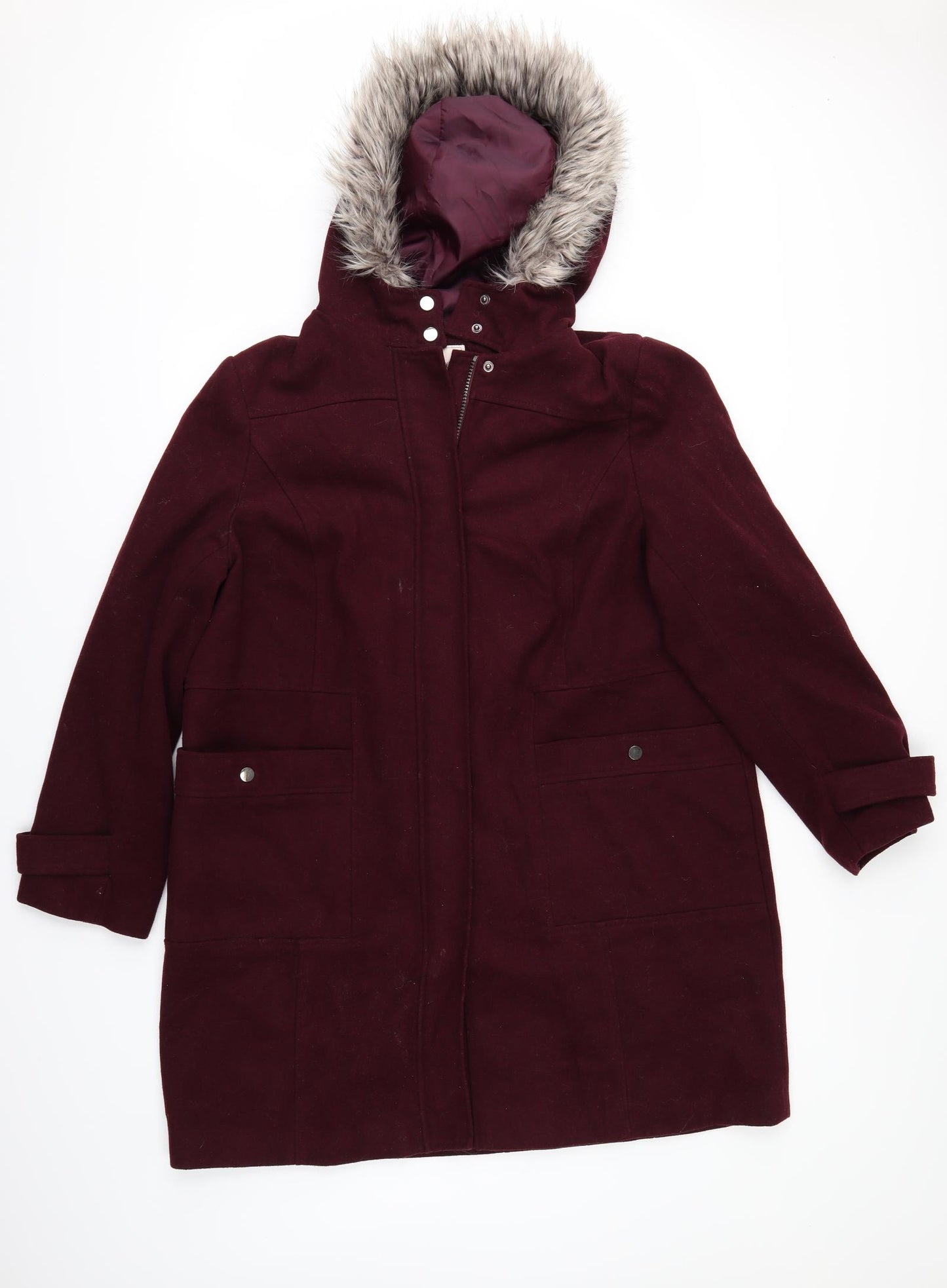 George Womens Red   Overcoat Coatigan Size 18