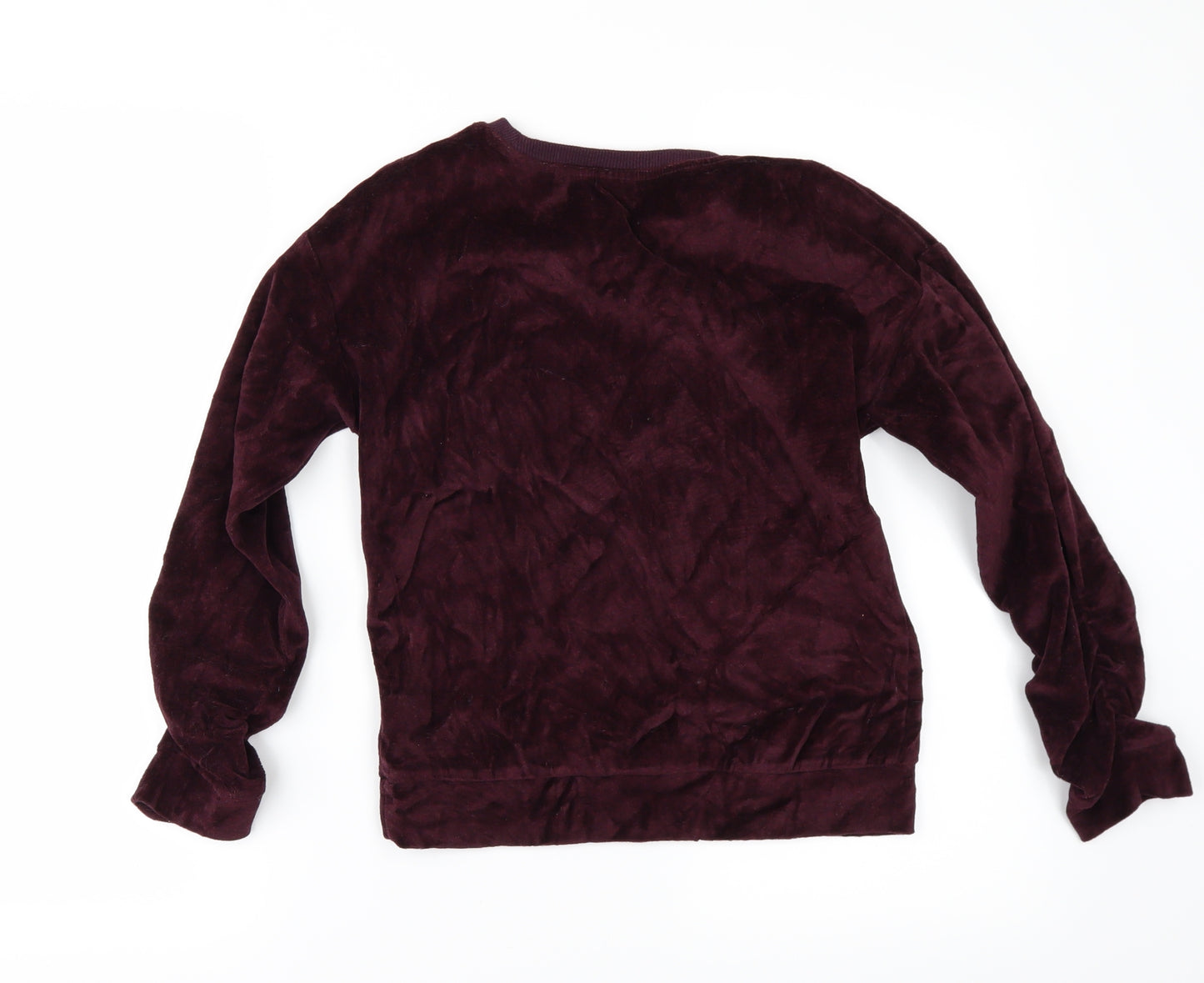 NEXT Girls Red  Velour Pullover Jumper Size 11 Years  - Gathered Sides