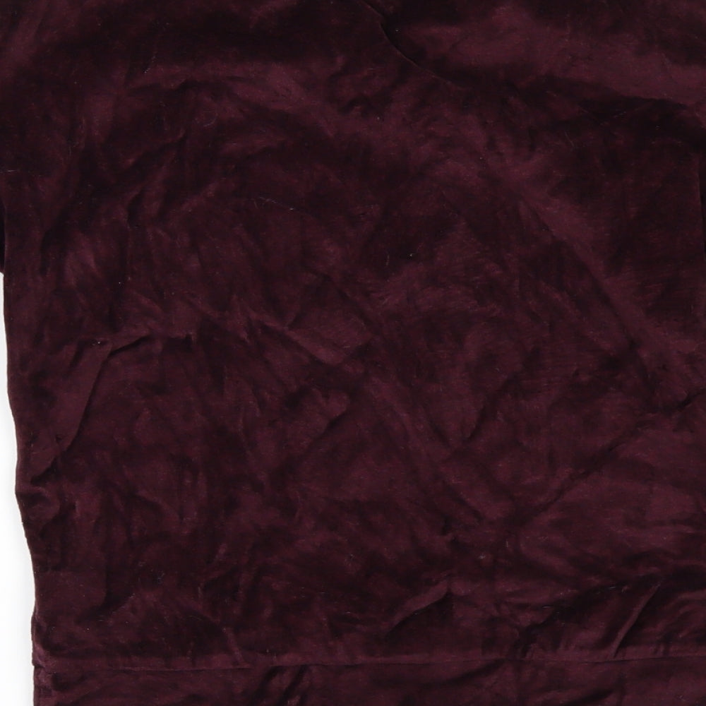 NEXT Girls Red  Velour Pullover Jumper Size 11 Years  - Gathered Sides