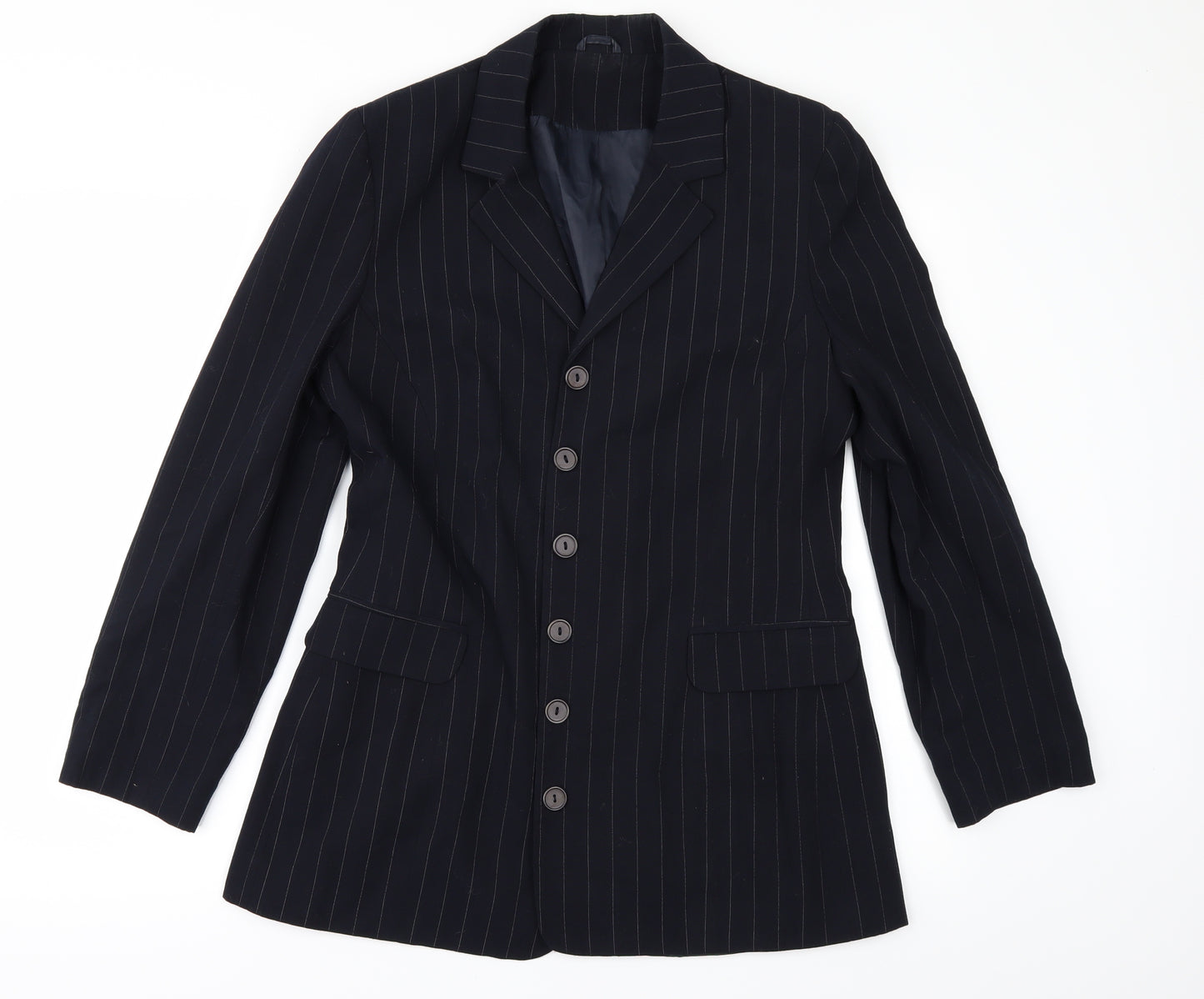 Topshop Womens Blue Striped  Jacket Blazer Size 12
