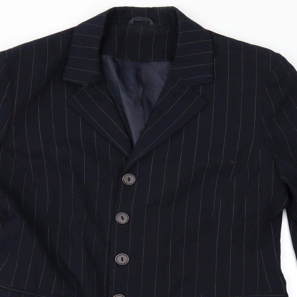 Topshop Womens Blue Striped  Jacket Blazer Size 12