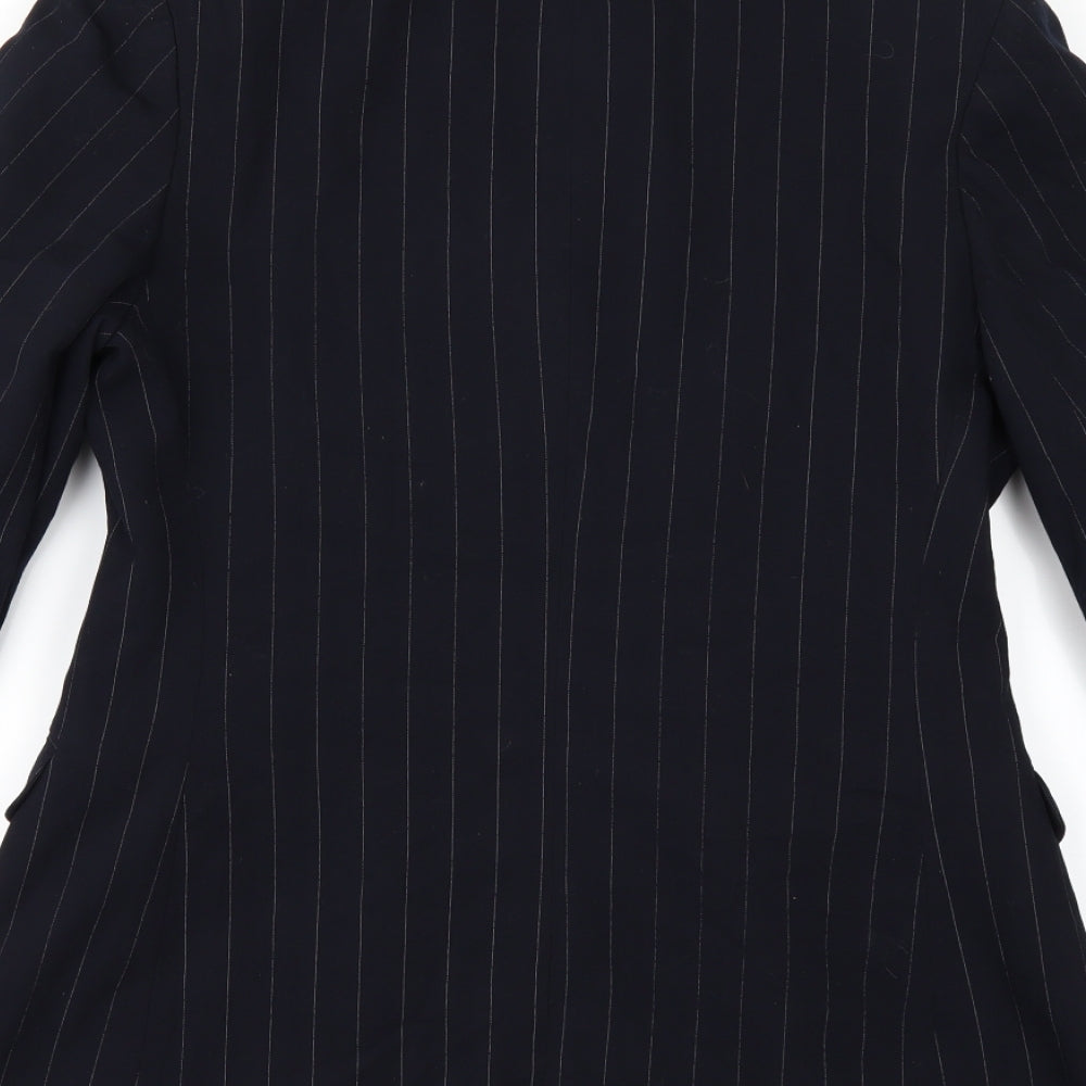 Topshop Womens Blue Striped  Jacket Blazer Size 12