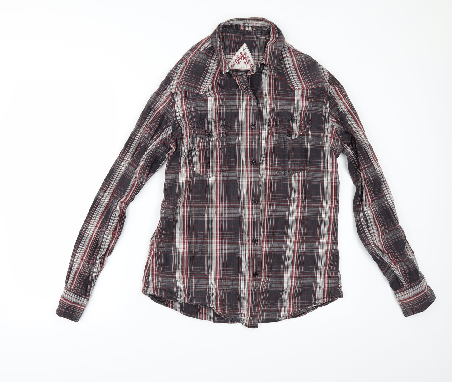 New Look Mens Grey Check   Button-Up Size M