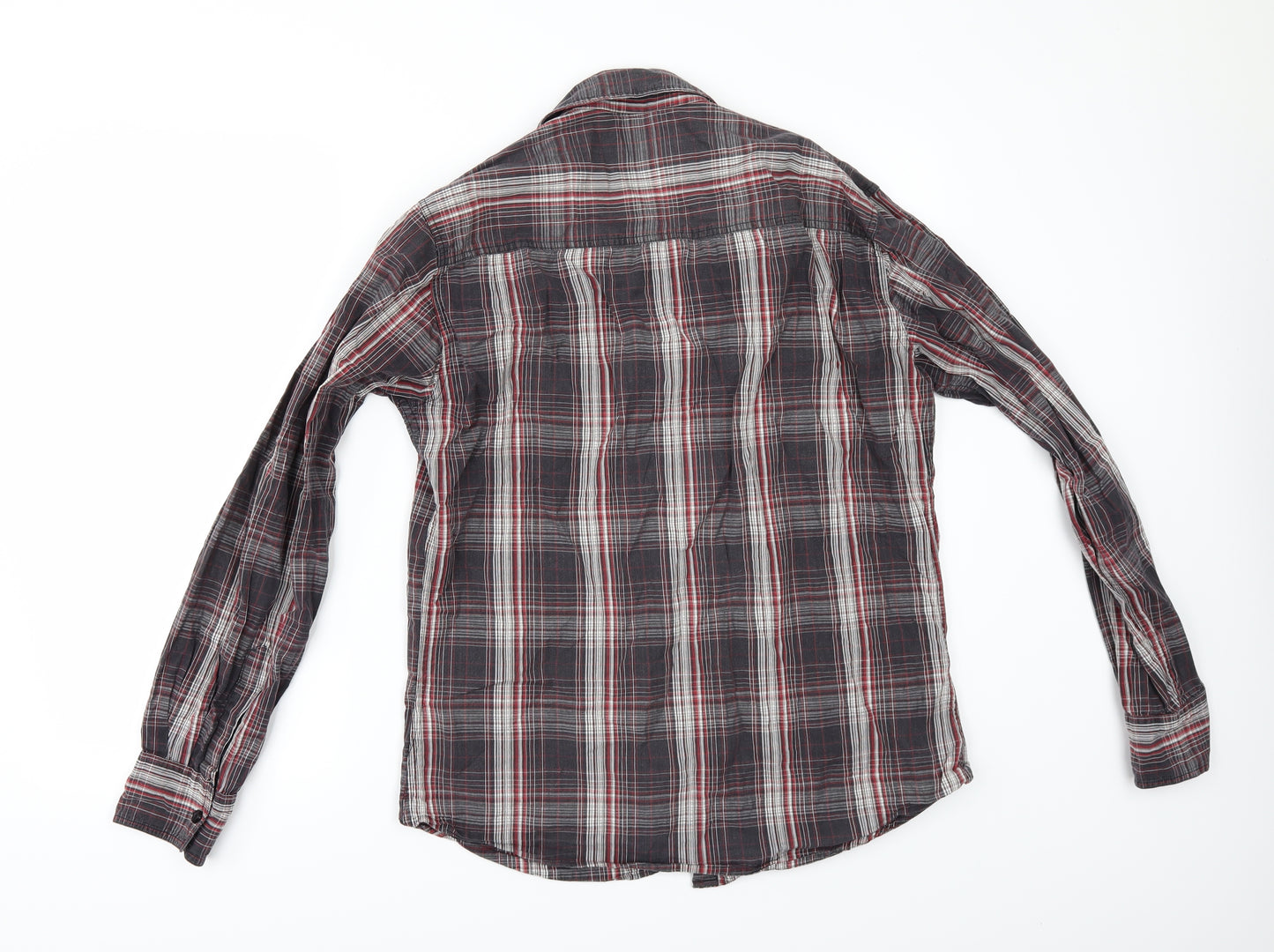 New Look Mens Grey Check   Button-Up Size M
