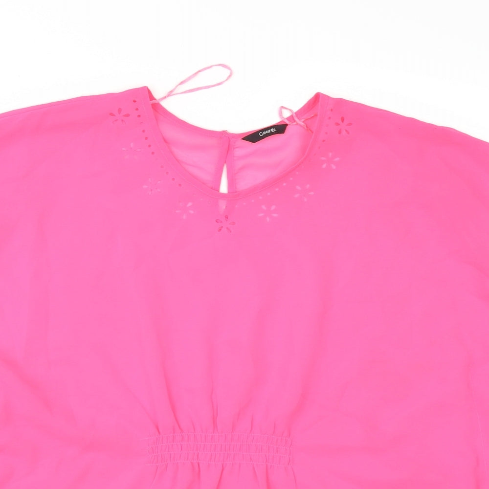 George Womens Pink   Tunic Blouse Size L  - BEACH TOP