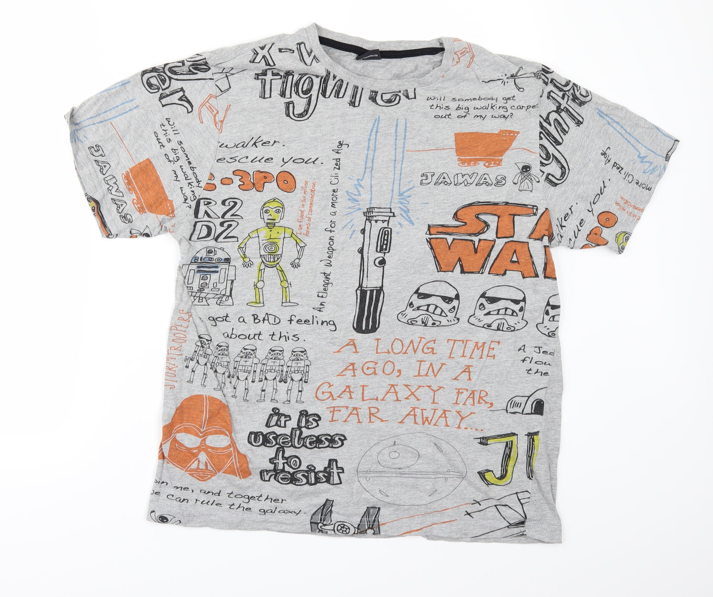 River Island Mens Grey    T-Shirt Size M  - STAR WARS