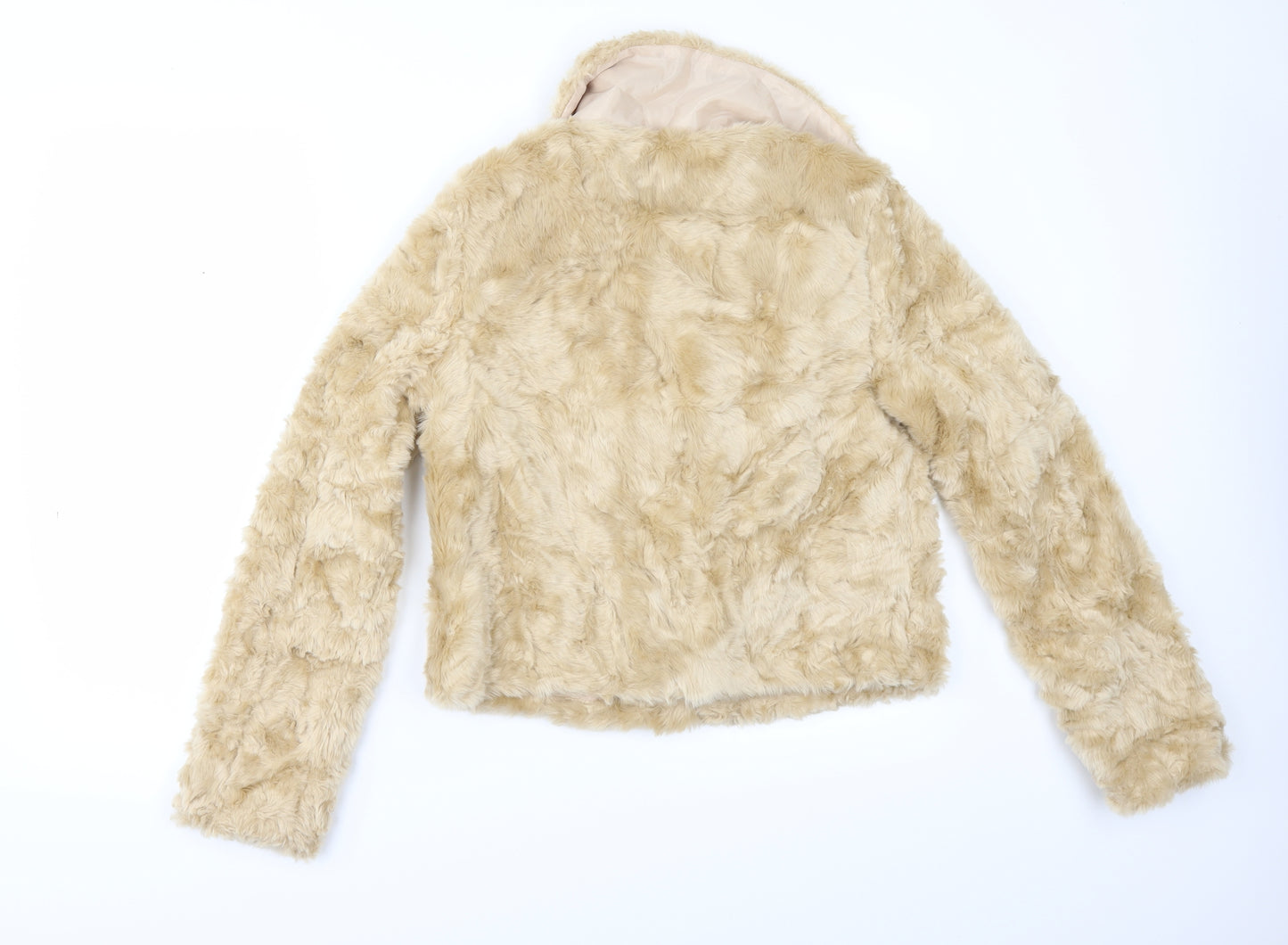 Quiz Womens Beige   Jacket  Size 8  - fur