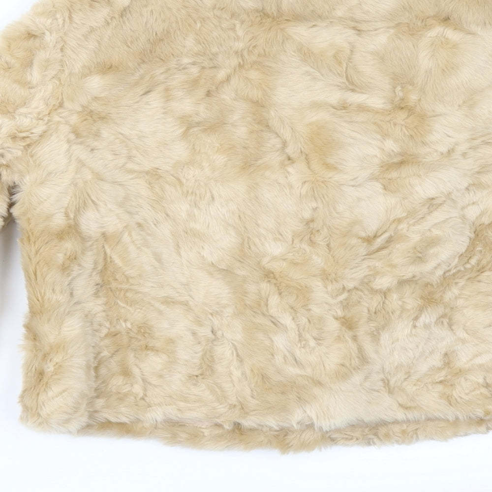 Quiz Womens Beige   Jacket  Size 8  - fur