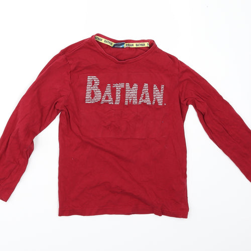 Batman Girls Red   Basic T-Shirt Size 8 Years  - BATMAN