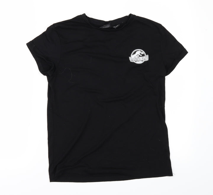 Primark Womens Black Basic Polo Size 8 - Jurassic Park