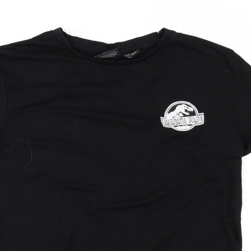 Primark Womens Black   Basic Polo Size 8  - Jurassic Park