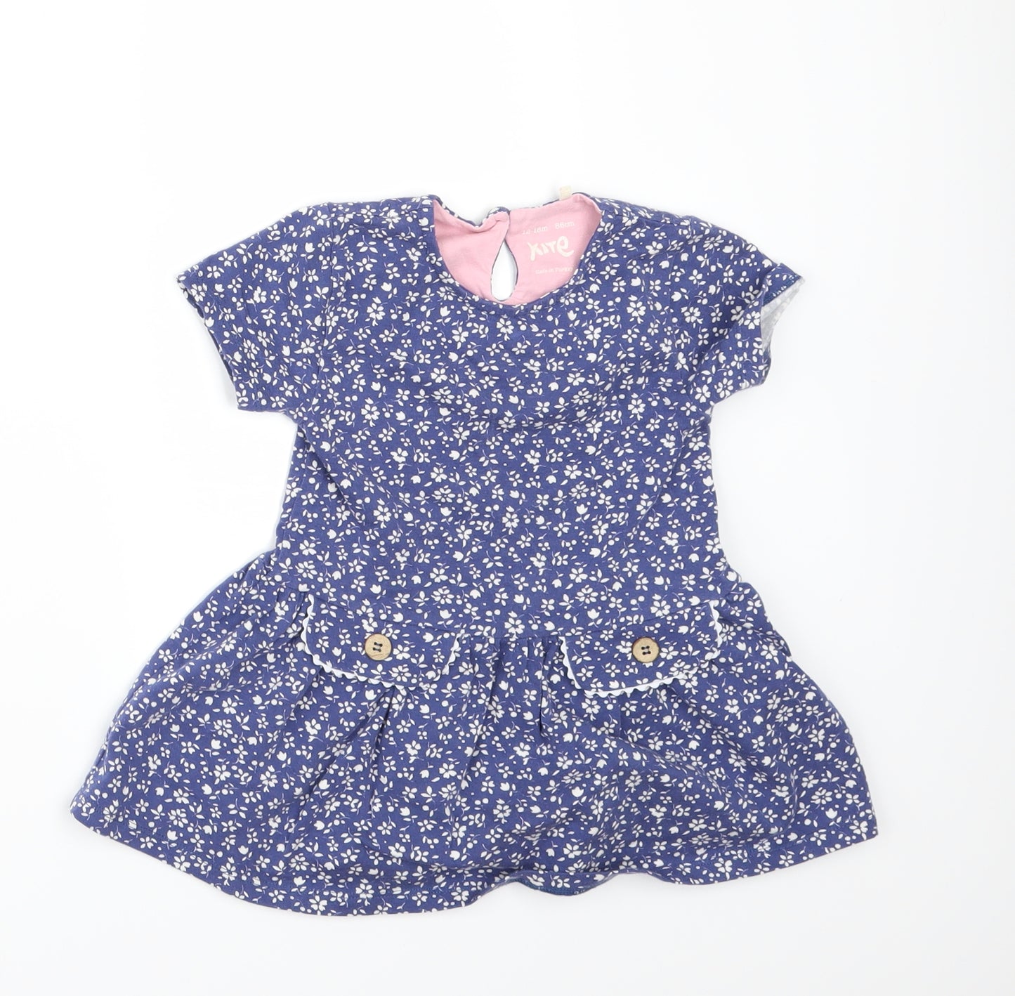 Kite Girls Blue Floral  A-Line  Size 12-18 Months