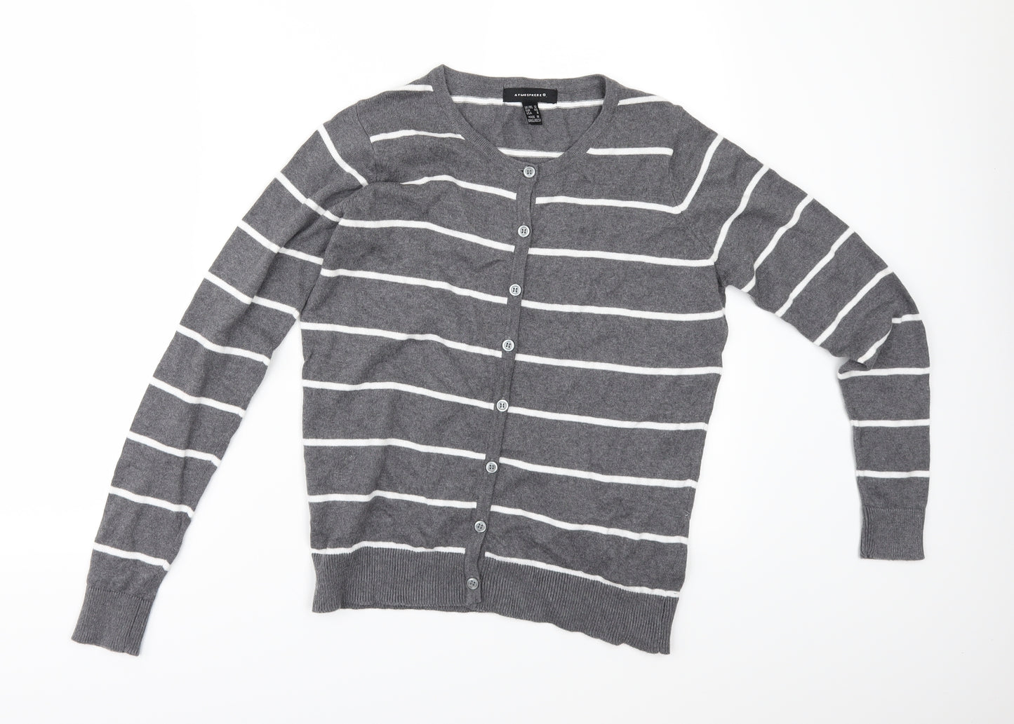 Primark Womens Black Striped  Cardigan Jumper Size 10